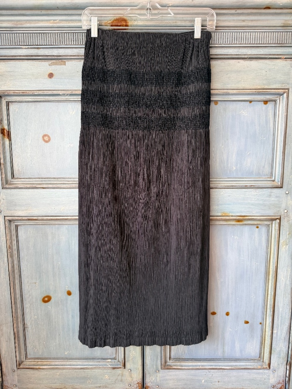Vintage Issey Miyake Black Pleated Midi Skirt Size 3 /M Made in Japan